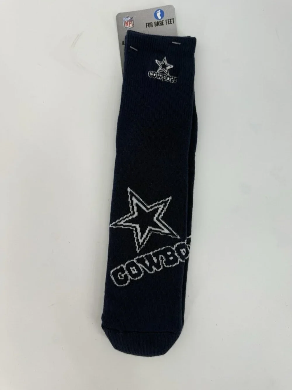 For Bare Feet Dallas Cowboys Socks Navy Blue Size Large